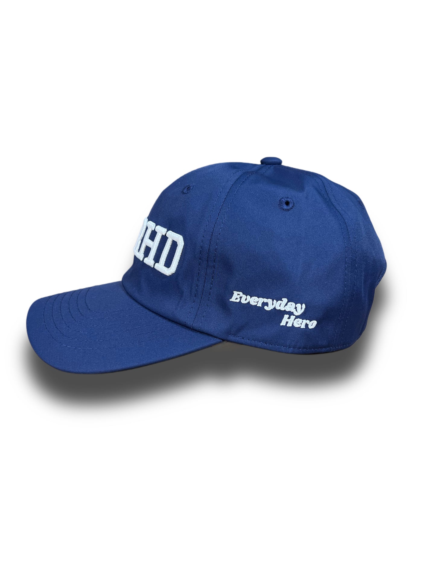 Side view product shot of Navy Blue FTHRHD Active hat.