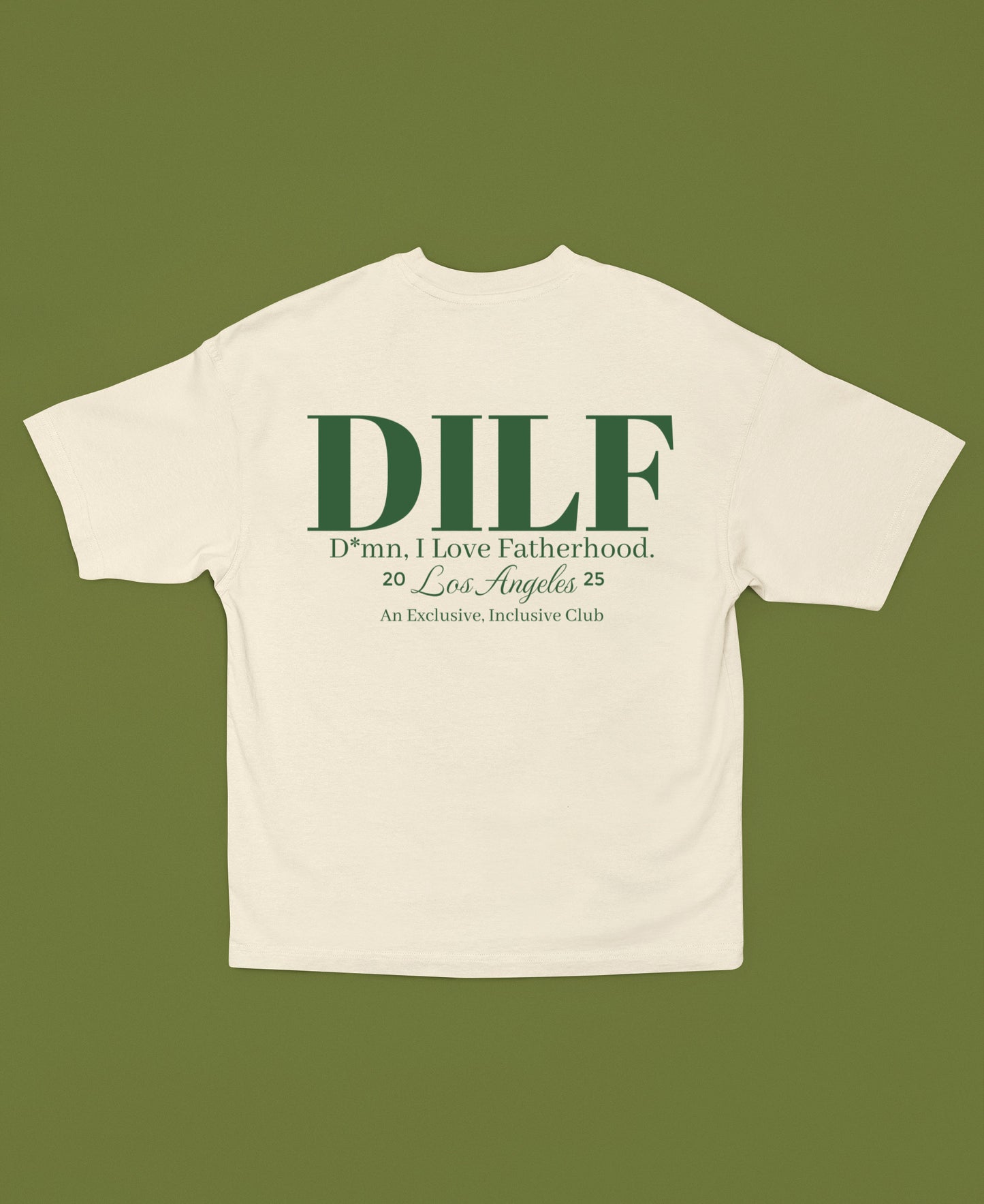 The Heritage Tee in beige back view