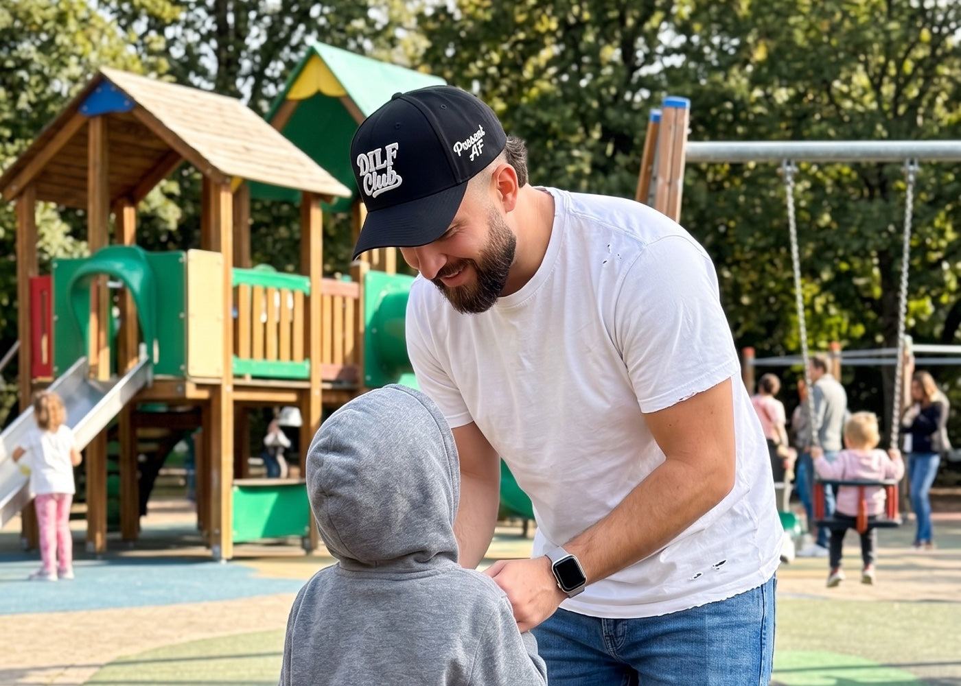 DILF Brand — dad at playground with kid
