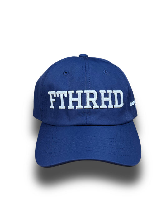 Front view product shot of navy blue FTHRHD Active hat.